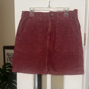 American Eagle Outfitters Corduroy Mini Skirt - Dark Red